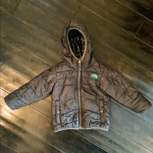 North Face Dark Gray Winter Puffer reversible Jacket